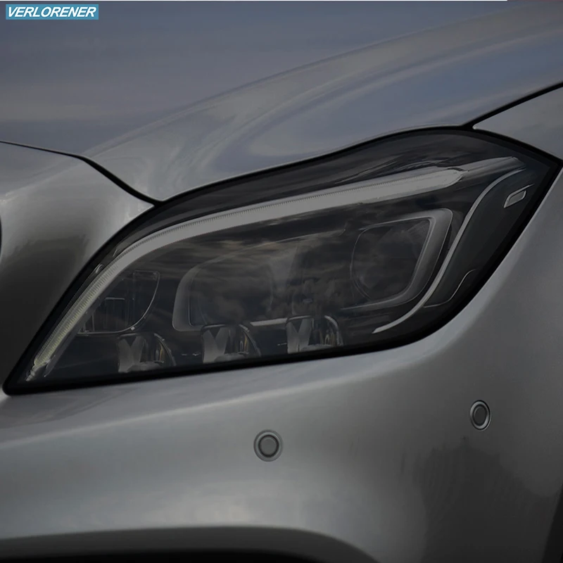 Car Headlight Protective Film Smoked Black Tint Wrap Vinyl Transparent TPU Sticker For Mercedes Benz CLS Class C218 2010-2017 Car Headlight Protective Film Smoked Black Tint Wrap Vinyl Transparent TPU Sticker For Mercedes Benz CLS Class C218 2010-2017