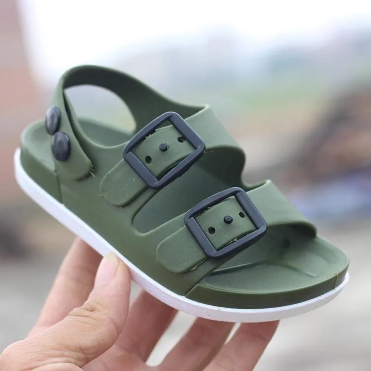 Сандалии детские кожаные Нескользящие пляжная обувь плоская подошва