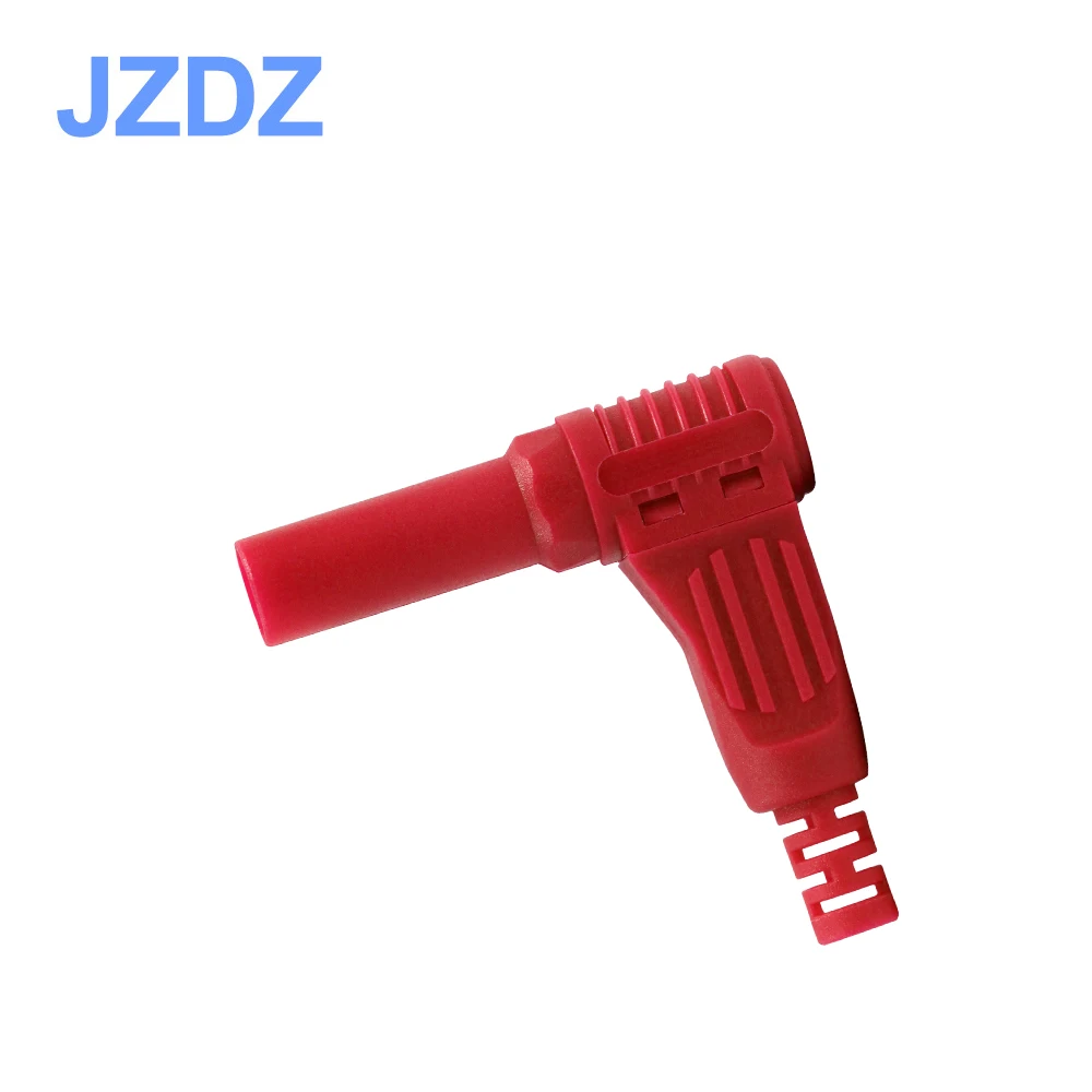 JZDZ J.10039 10 шт. красный/черный 4 мм Мужской правый угол изоляции провода припоя типа
