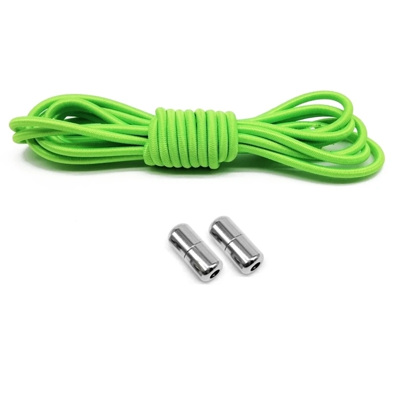 Light green 1 пара эластичных шнурков без галстука фиксирующие круглые шнурки для ботинок дети взрослые кроссовки быстрые шнурки N122 - Цвет: Light green