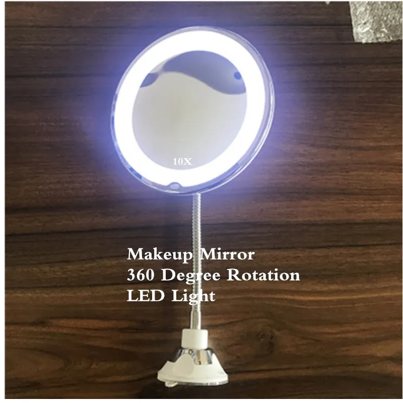 Светодиодный зеркало для макияжа 10X увеличительная Лупа лампы косметическое 360
