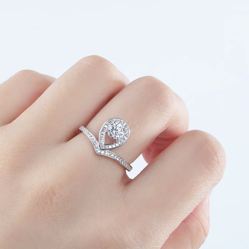 

JoyceJelly Sterling Silver 925 Ring For Wedding 1ct Natural Moissanite Diamond Jewelry Female Engagement Gift Princess Trendy
