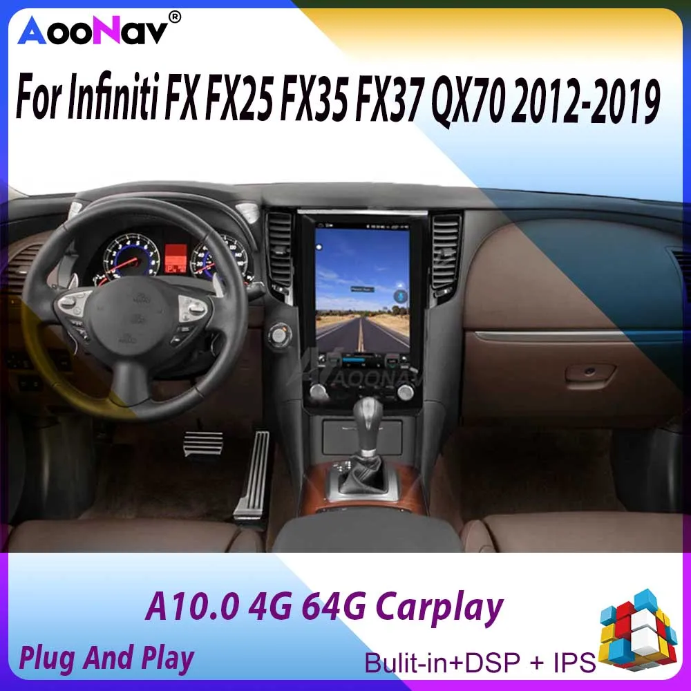 Автомобильный мультимедийный плеер автомагнитола на Android 10 в стиле Tesla с GPS