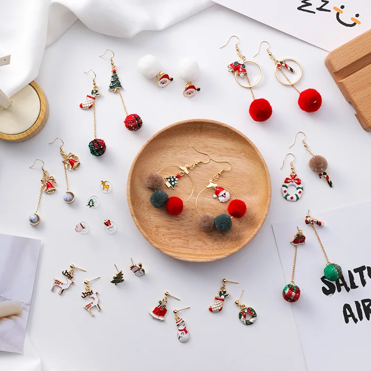 ESERES американские рождественские серьги для женщин и девочек забавные гвоздики в
