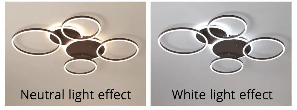 Surface Mounted Led Chandelier White&Coffee Body Modern Led Chandelier Lighting Living room Bedroom Kitchen Dining room L