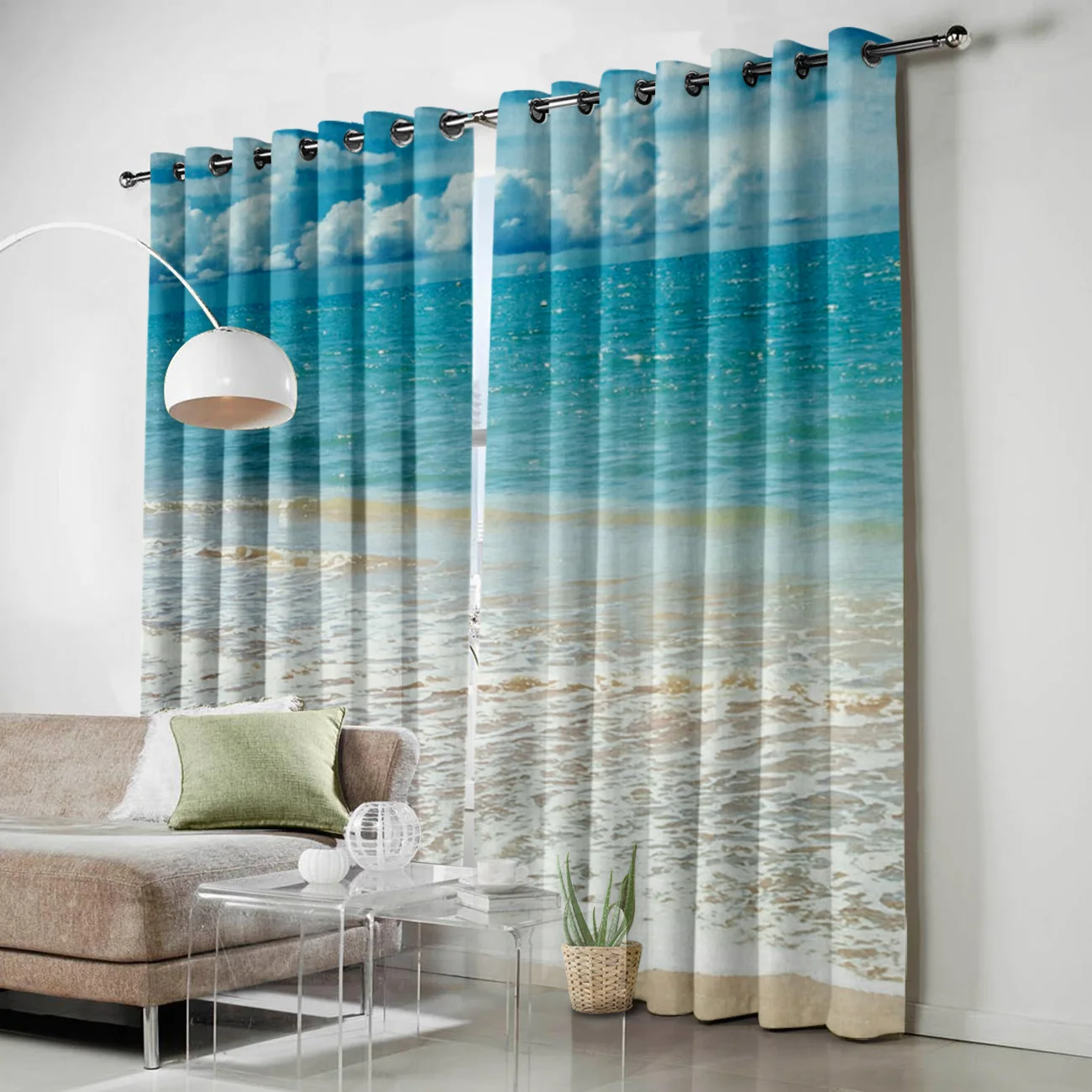 Занавески для пляжного неба и морских окон балдахины гостиной занавески ванной