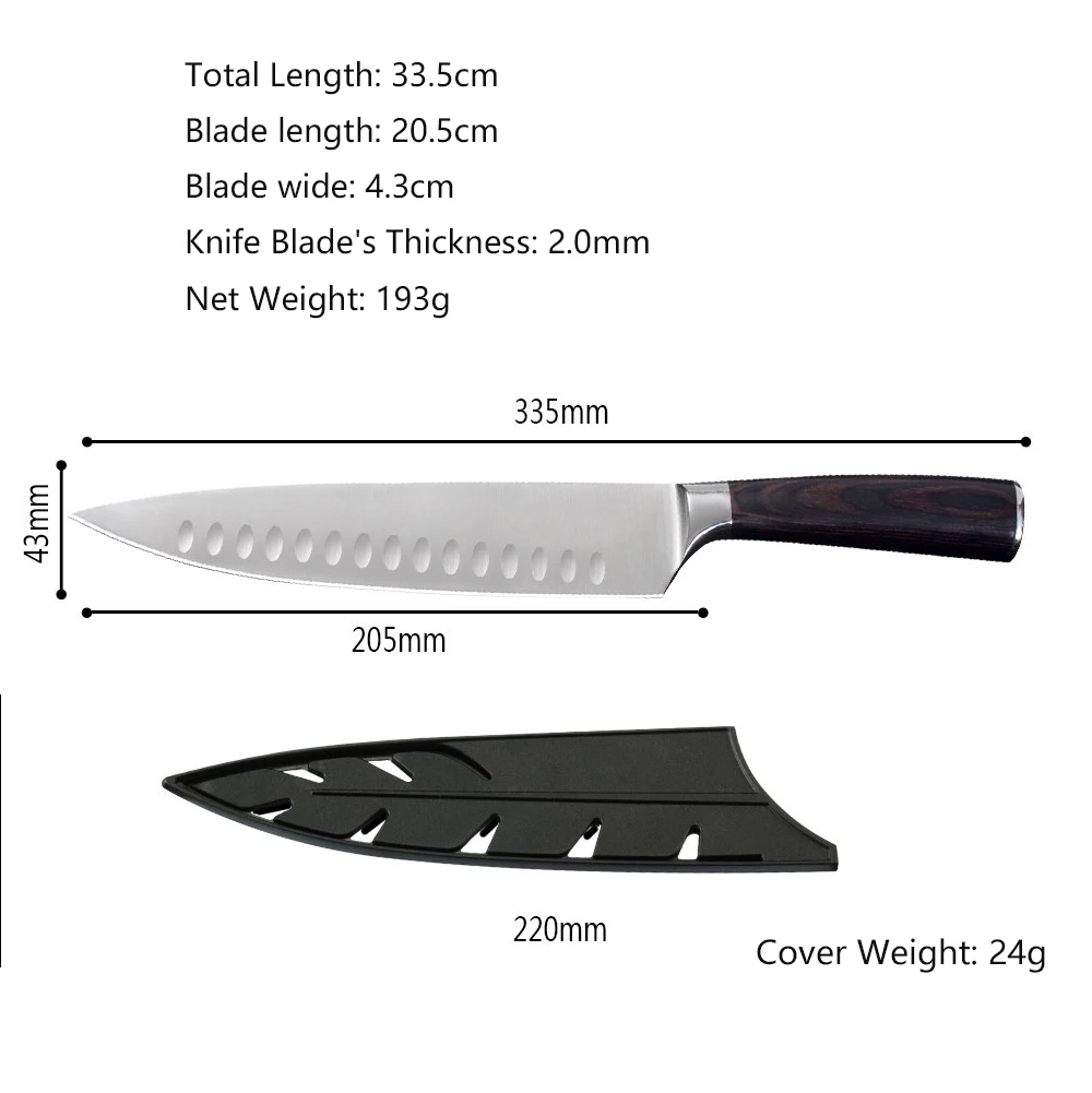 8 Inch Chef's Knife Sharp Japanese Kitchen Vegetable and Fruit Peeling Meat Santoku Sliced Knives | Дом и сад