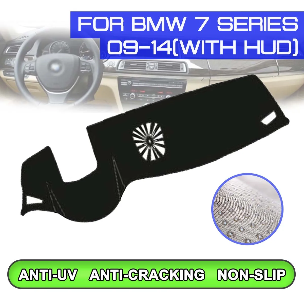 

Car Dashboard Mat Anti-dirty Non-slip Dash Cover Mat UV Protection Shade Sticker for BMW 7 Series 2009 2010 2011 2012 2013-2014