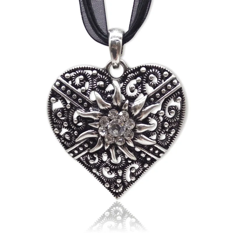 Модное винтажное ожерелье в стиле бохо с подвеской форме сердца Хрустальный