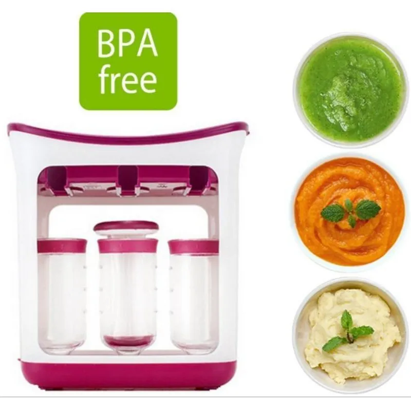 Children Squeeze Fruit Juice Station and Pouches Feeding Kit Baby Food Storage Containers FAD Free Newborn Maker Set | Мать и ребенок