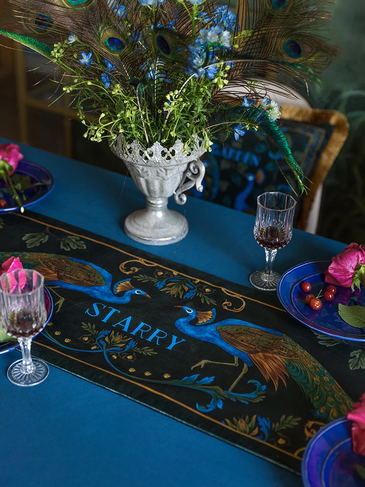 

European American table flag retro plant ins simple custom coffee table tablecloth bed end flag