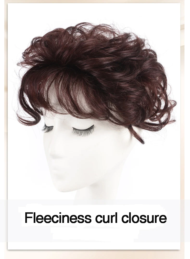 Salonchat Human Hair Toupee Thin Skin Natural Hair Topper Hairpiece Remy Hair Piece Women Curly Hair Replacement Clip Closure