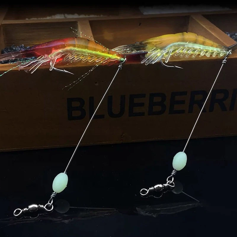 95 мм/6 г Светящиеся креветки Рыболовная Приманка Мягкая приманка с крючком