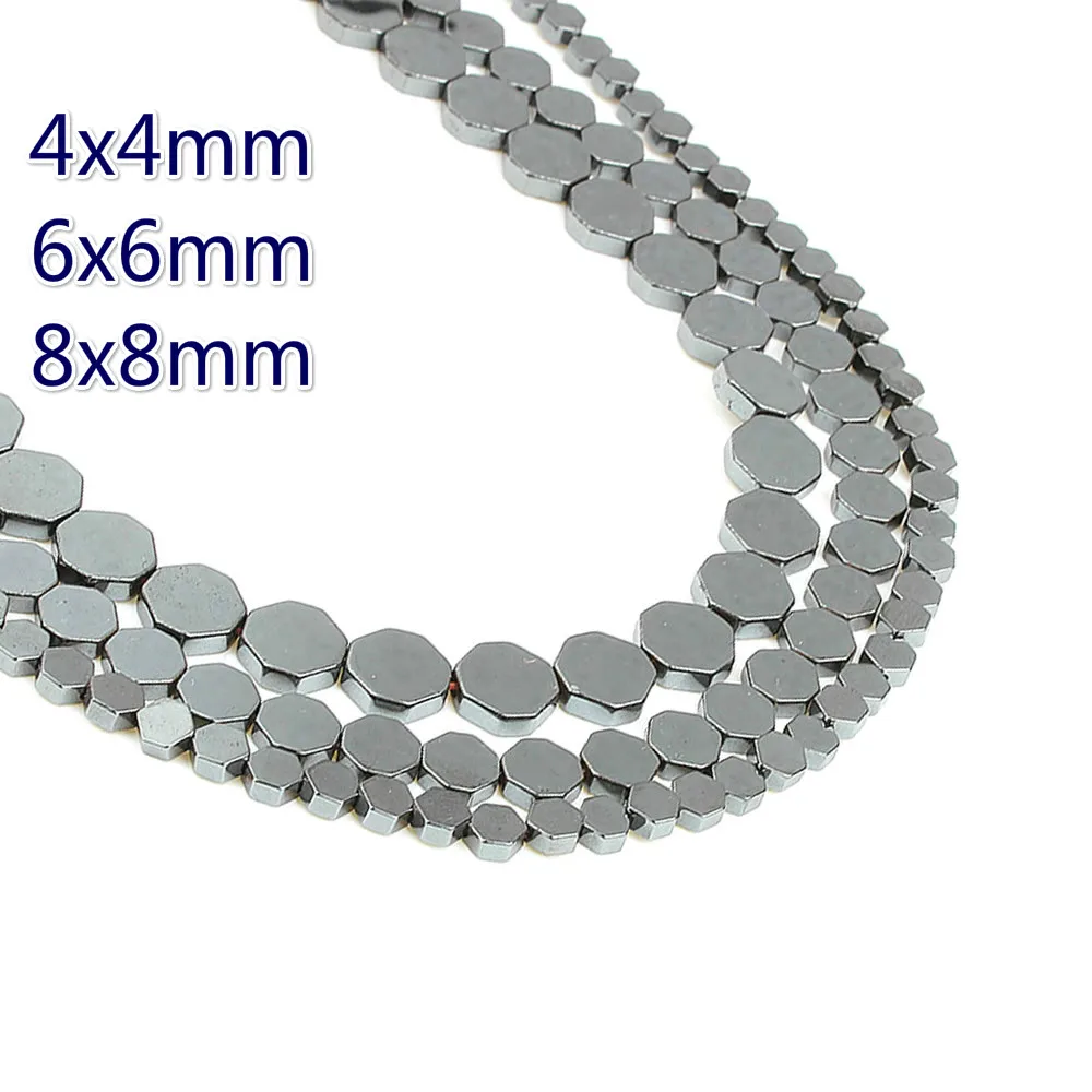 

4 мм 6 мм 8 мм натуральный камень гематита с шестигранной головкой свободные бусины; Цвет Черный; Обувь на плоской подошве с шестигранной буси...