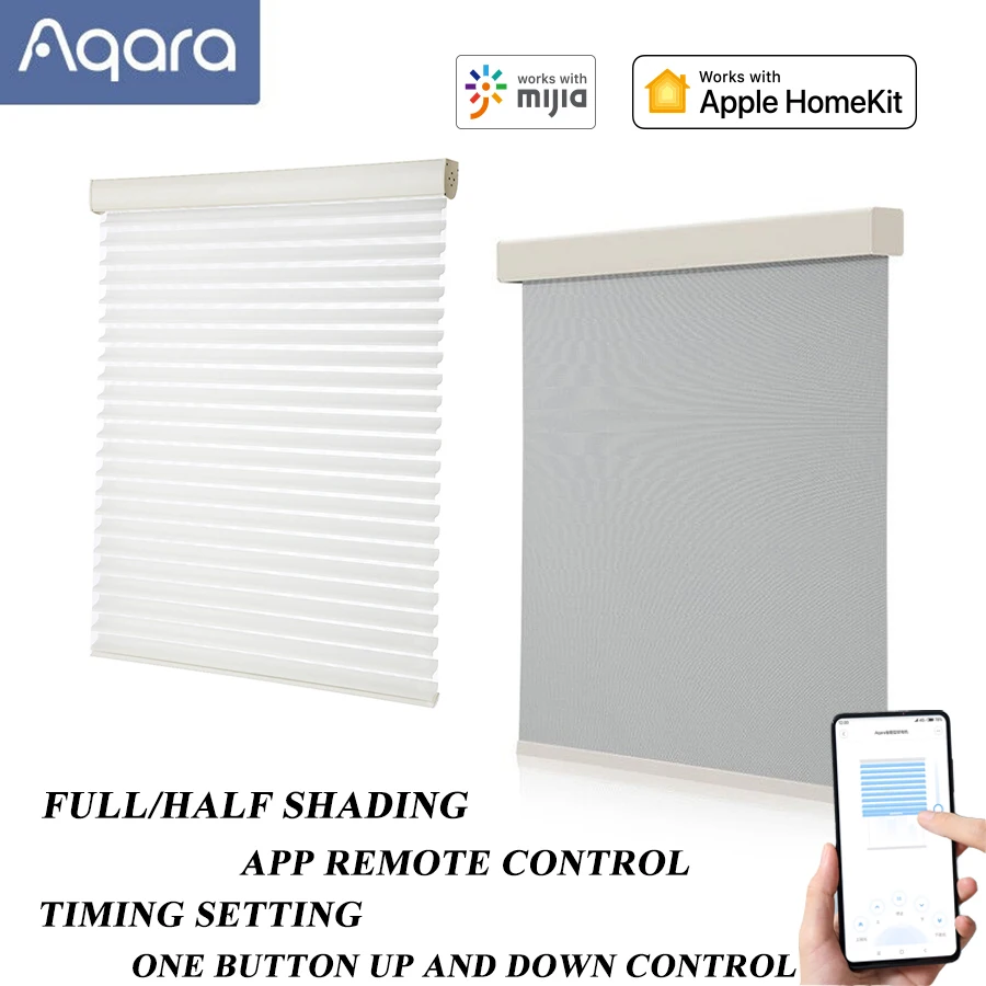 

Smart Aqara Zigbee Curtain Roller Blinds With Electric Shutter Motor Shade Mi HomeApp Remote Control Window Blinds Curtains