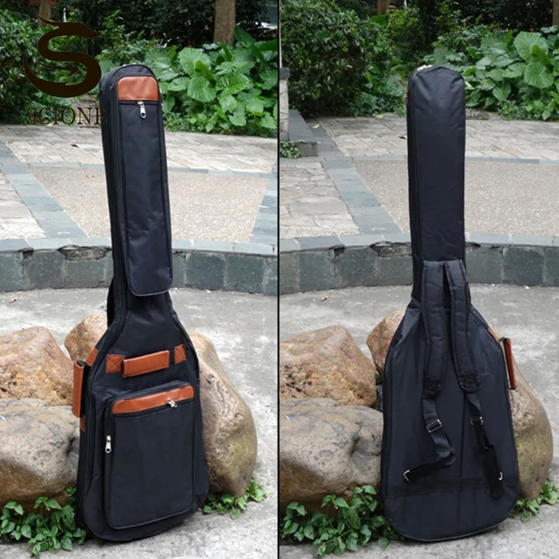 Утолщенный Чехол для гитары 8 мм водонепроницаемая сумка баса 600D рюкзак чехол с