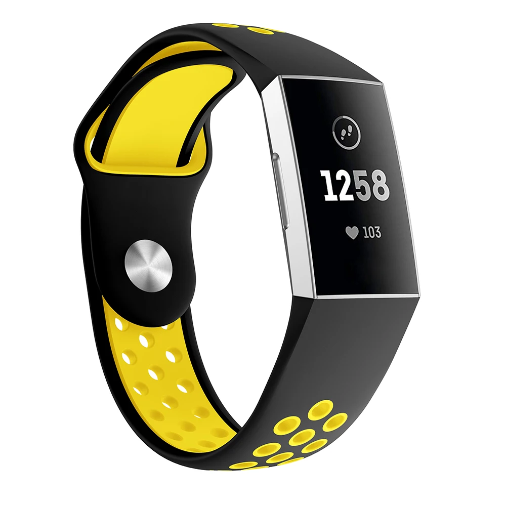 Спортивный силиконовый сменный ремешок для Fitbit Charge 3, дышащий браслет, ремешок для часов, ремешок для Fitbit Charge3