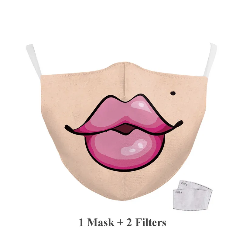 

Washable Masks Fashion Cotton PM2.5 Black Mouth Mask Activated Carbon Filter Windproof Mouth-muffle Face Masks For Man Woman