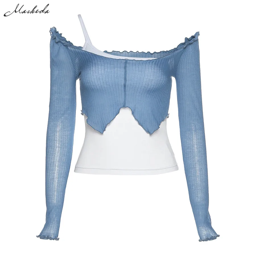 Модный комплект Macheda из 2 предметов однотонная облегающая футболка летняя