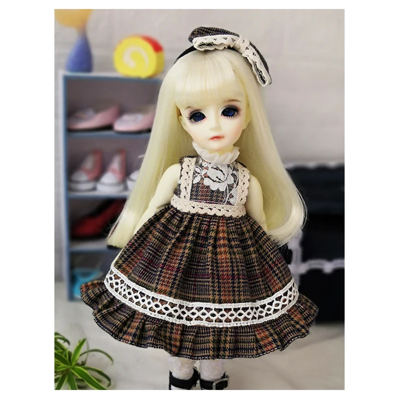 1/6 шарнирное Кукольное платье + пальто повязка на голову 3 предмета для шарнирных