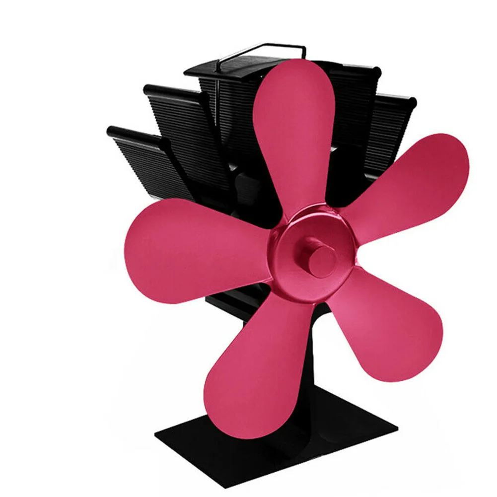 

Stove Winter Burner Durable Warm Multicolored Heat Powered Fireplace Fan Practical Home Modern Metal Low Noise