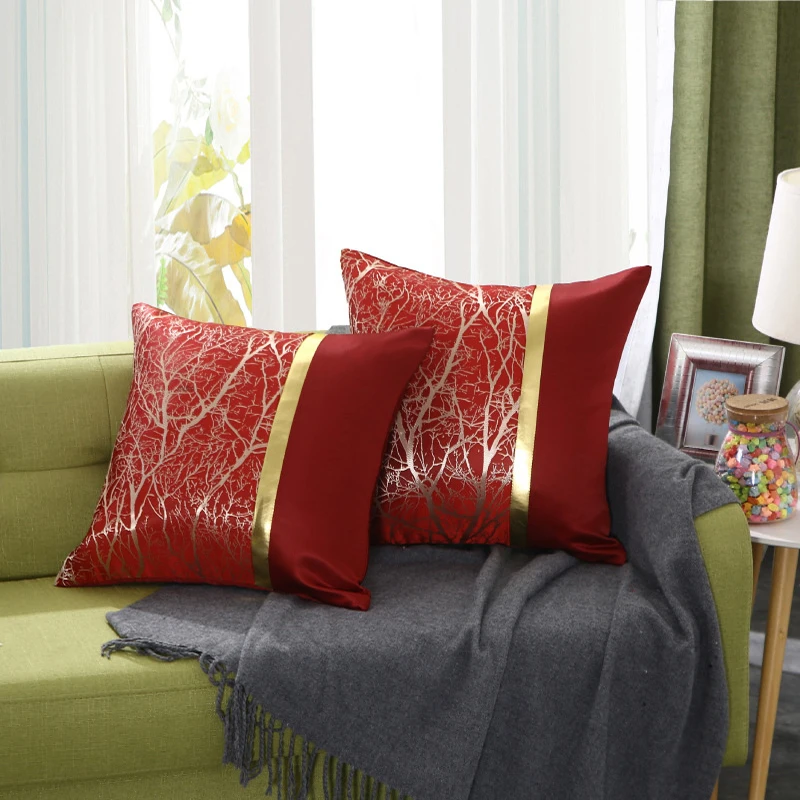 

Nordic Luxury Decorative Home Cushion Cover For Sofa Pillowcase Case Seat Car Pillowcase Royal Silk Throw Pillows Covers 45x45CM