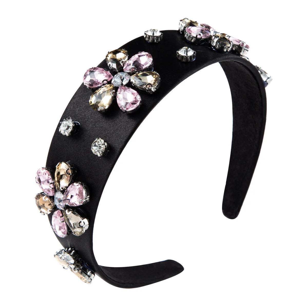 Женские элегантные блестящие хрустальные ободки для волос с цветами милое