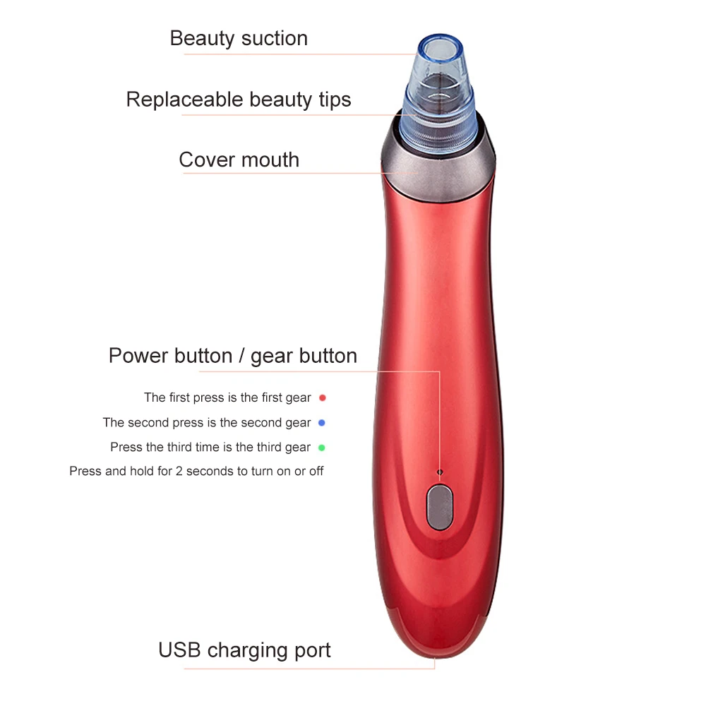 

Face Clean Pore Vacuum Blackhead Remover Skin Care Acne Pimple Removal Vacuum Suction Facial Diamond Cleansing instrument