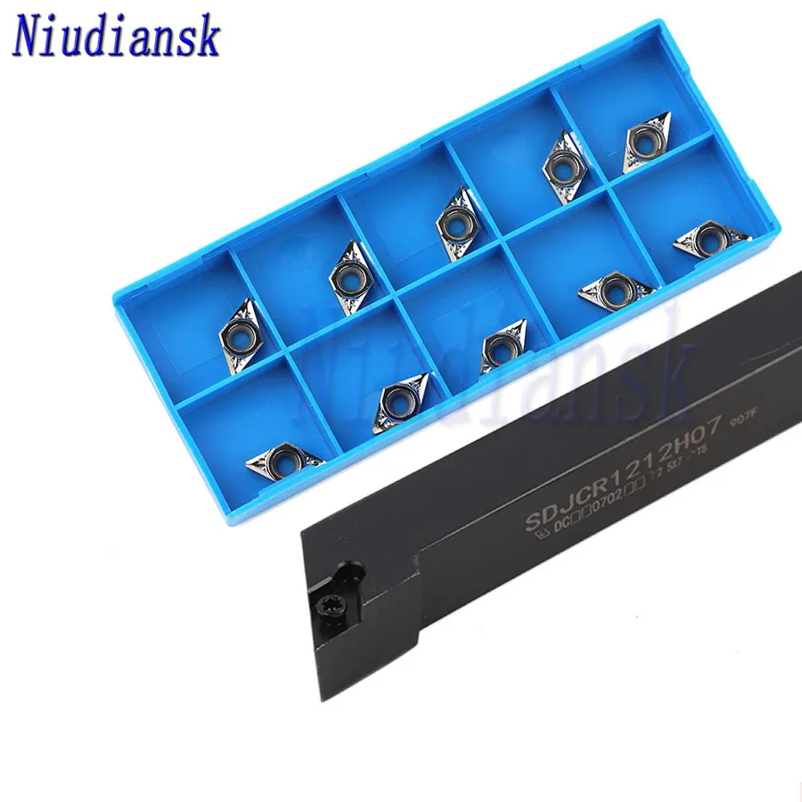 10 шт. DCMT0702 DCGT CNC токарный Карбид вставка SDJCR1010H07 SDJCR1212H07 SDJCR1616H07 внешний держатель