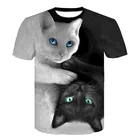 3D, футболка с принтом в виде кота для мужчинженская летняя обувь забавные для девочек; Топ с короткими рукавами; Повседневная одежда с О-образным вырезом, футболка с изображением животного кошка уличная футболка 2021