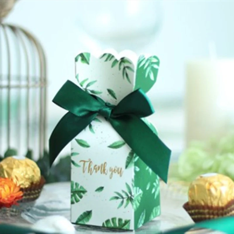 Ленты для конфет свадебные зеленые вечерние подарки на Рождество бумажные