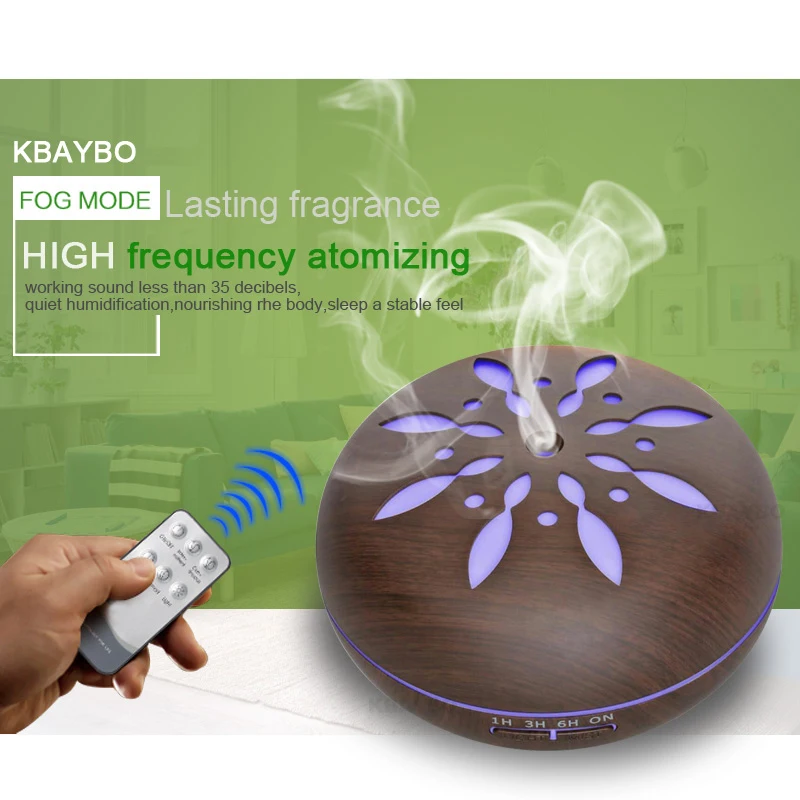 

Air Humidifier Aroma Essential Oil Diffuser Wood Grain Ultrasonic Cool Mist Humidifier for Office Home Living Room 550ml