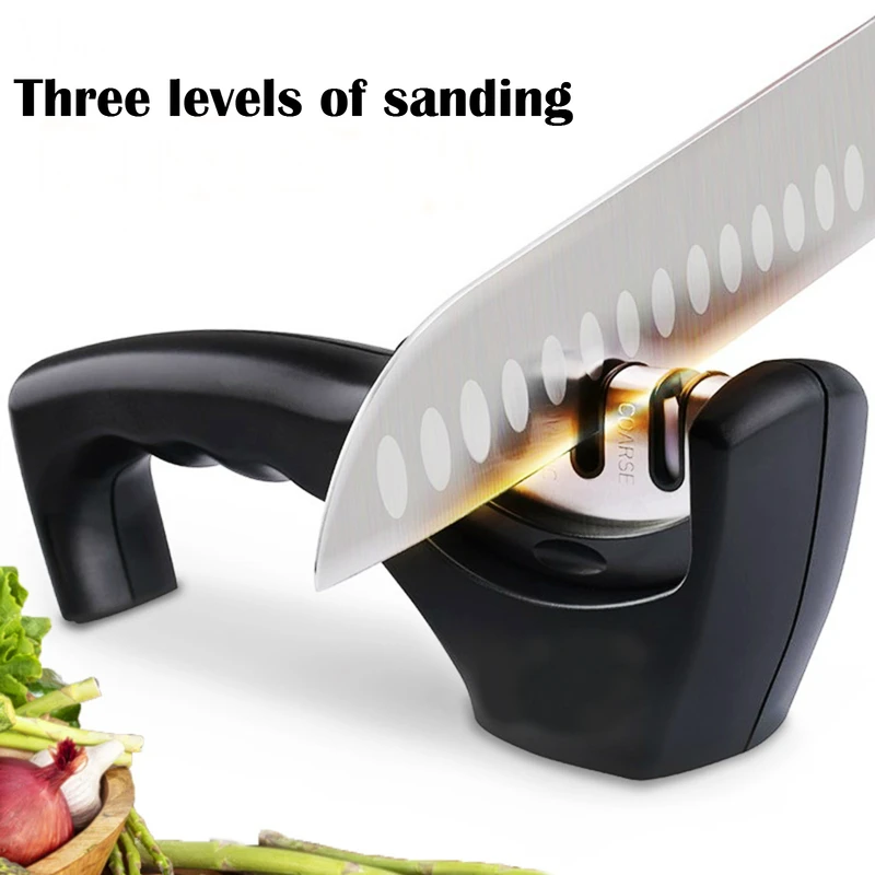 3 ступенчатая точилка для кухонных ножей профессиональный точильный камень