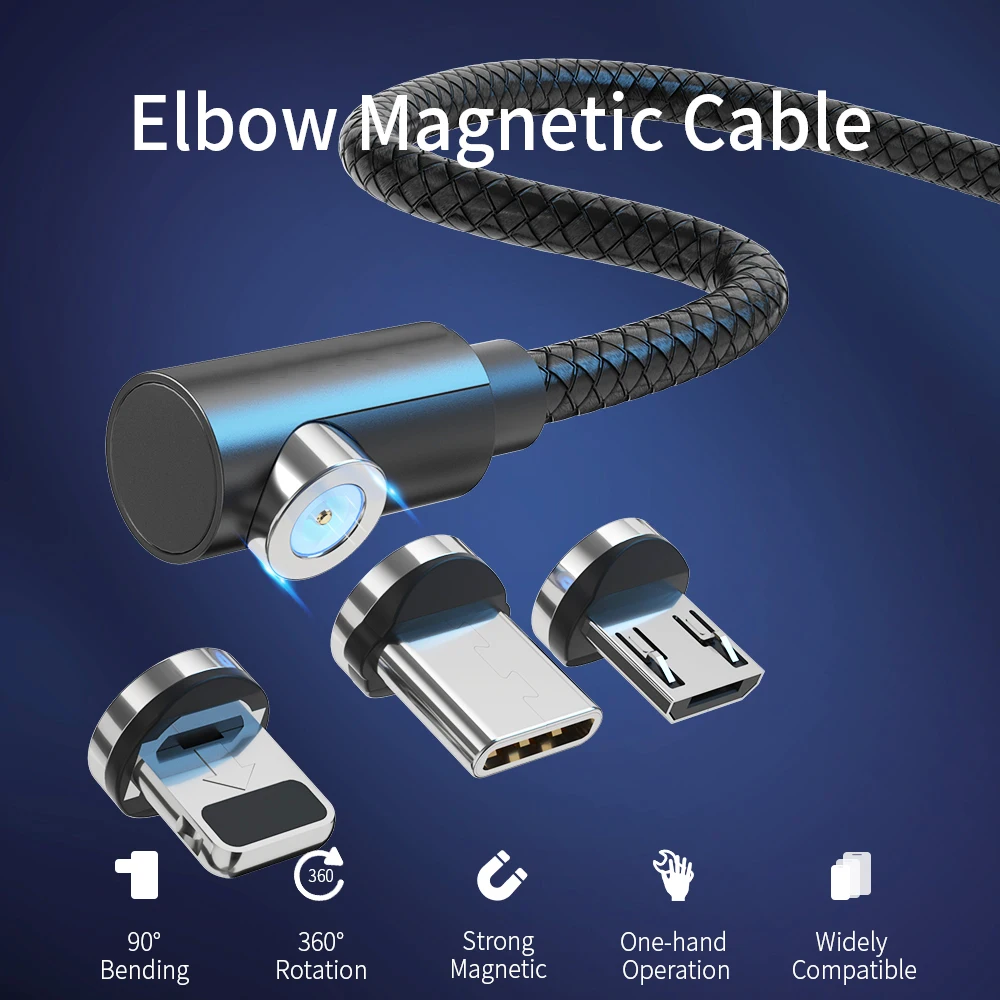 BaySerry Магнитный Кабель с разъемом типа C USB кабель для передачи данных iPhone Samsung Android