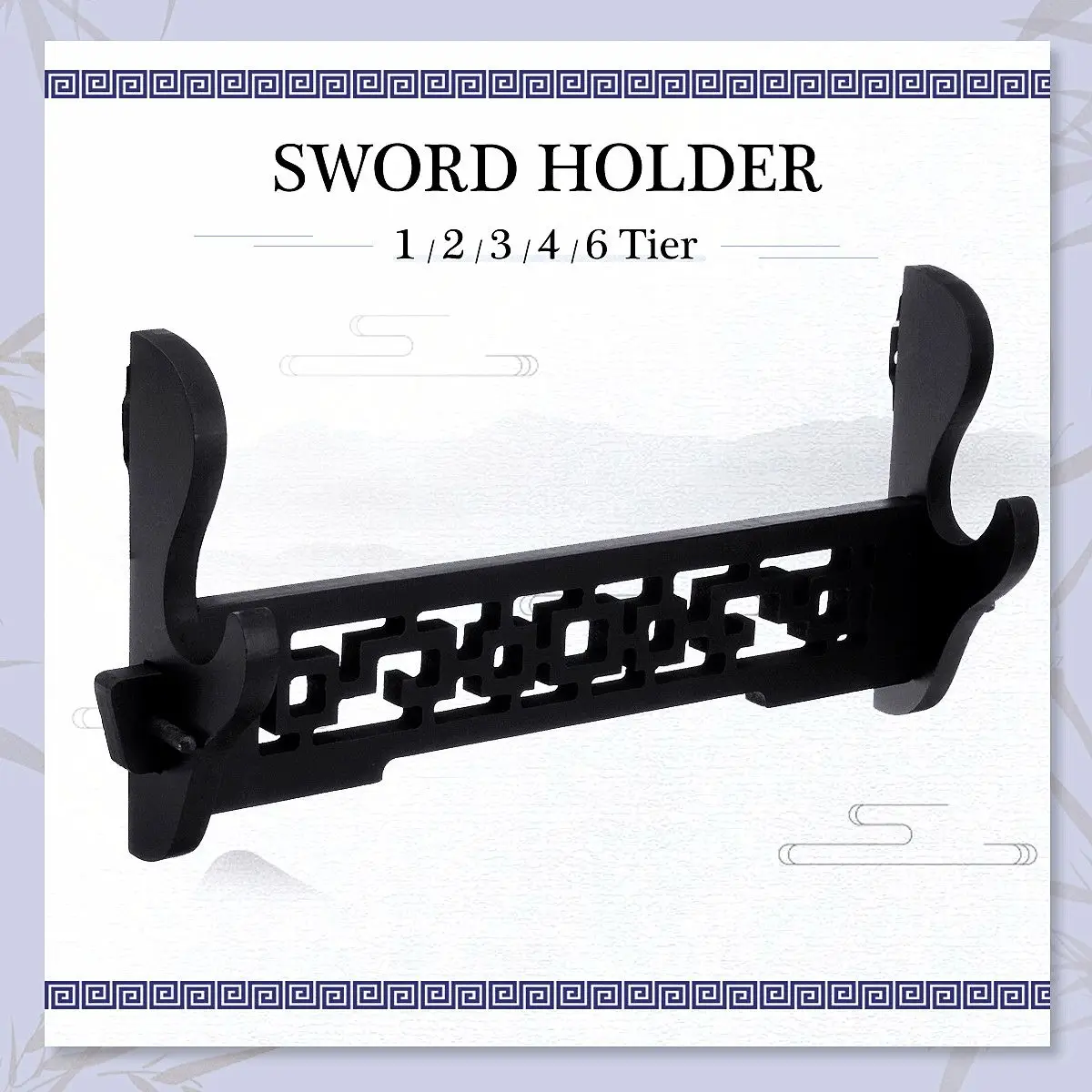 1 pcs Wall Hanging Decor Samurai Sword Holder Katana Stand Hanger Bracket Rack Home Decoration Display 1/2/3/4/6Tier | Дом и сад