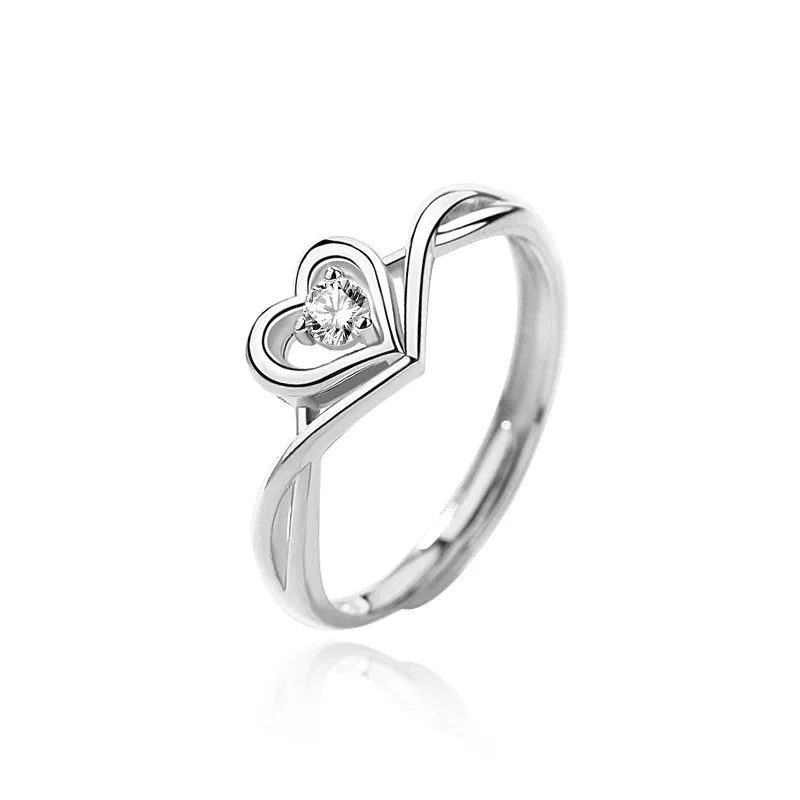 

Ladies Fashion Trend Personality Creative New Ring Temperament Elegant and Exquisite Heart-shaped Ring Anniversary High Quality