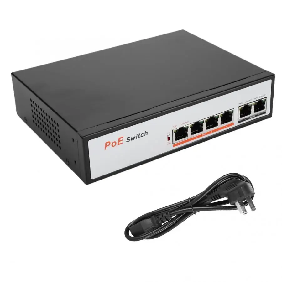 Встроенный 100MB PoE 6 Порты и разъёмы переключатель 6-Порты 10 м/100 м коммутатор для IP