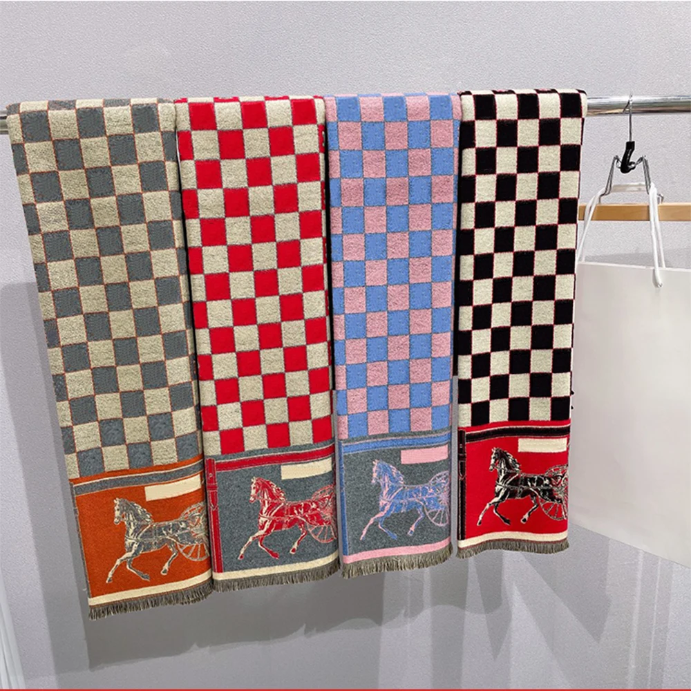 

Женский кашемировый шарф, зимний теплый шарф из пашмины с принтом, 01