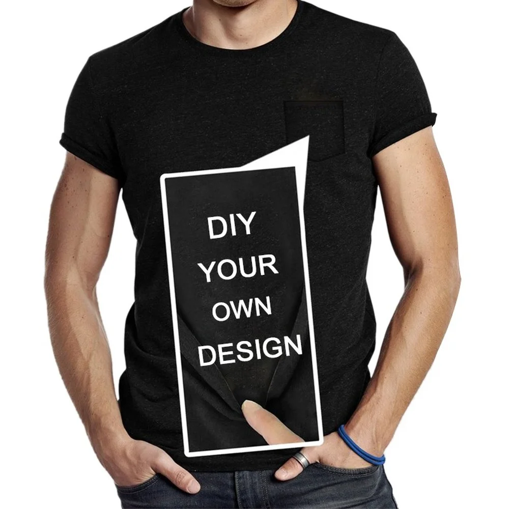 CLOOCL Send Your OWN Design Brand Logo Picture Custom Men Women DIY Cotton Pocket T-Shirt Short Sleeve Casual Tops Drop Shipping