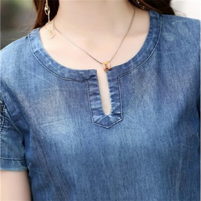 Повседневное джинсовое мини платье элегантное с карманом Дамское Платье размера