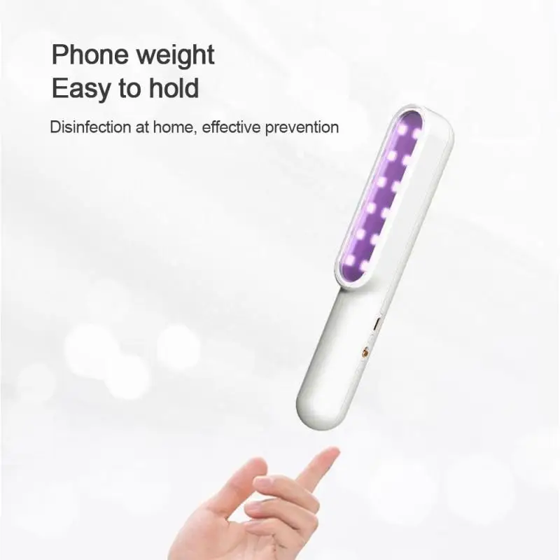 

NEW Portable UV Light Disinfection Lamp Household Kindergarten UVC Power Sterilizer Wand Kill Dust Mite Ultraviolet Lamp USB