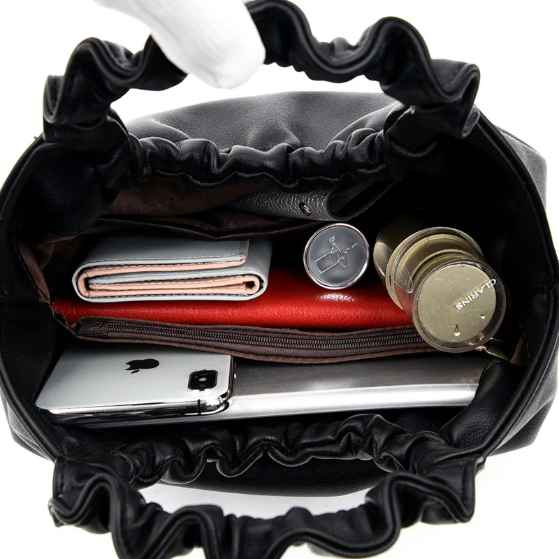 

Johnature Fashion Designer Bag 2021 New Soft Leather Women Shoulder Bags Solid Color Messenger Bag Large Capacity Casual Tote