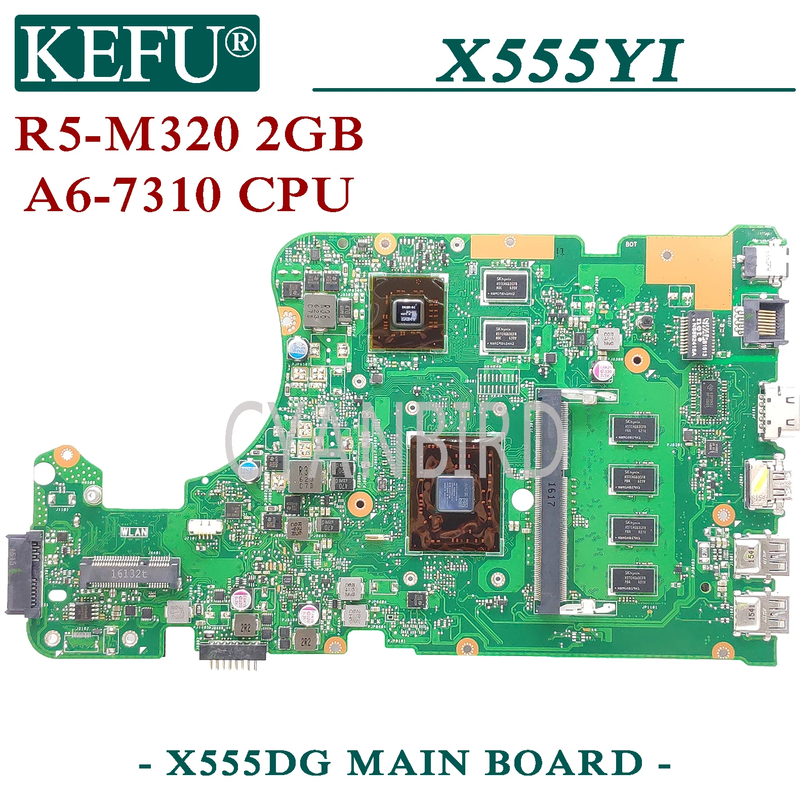 KEFU X555DG    ASUS X555YI X555Y X555D  4GB-RAM A6-7310  R5-M320 2 ,      