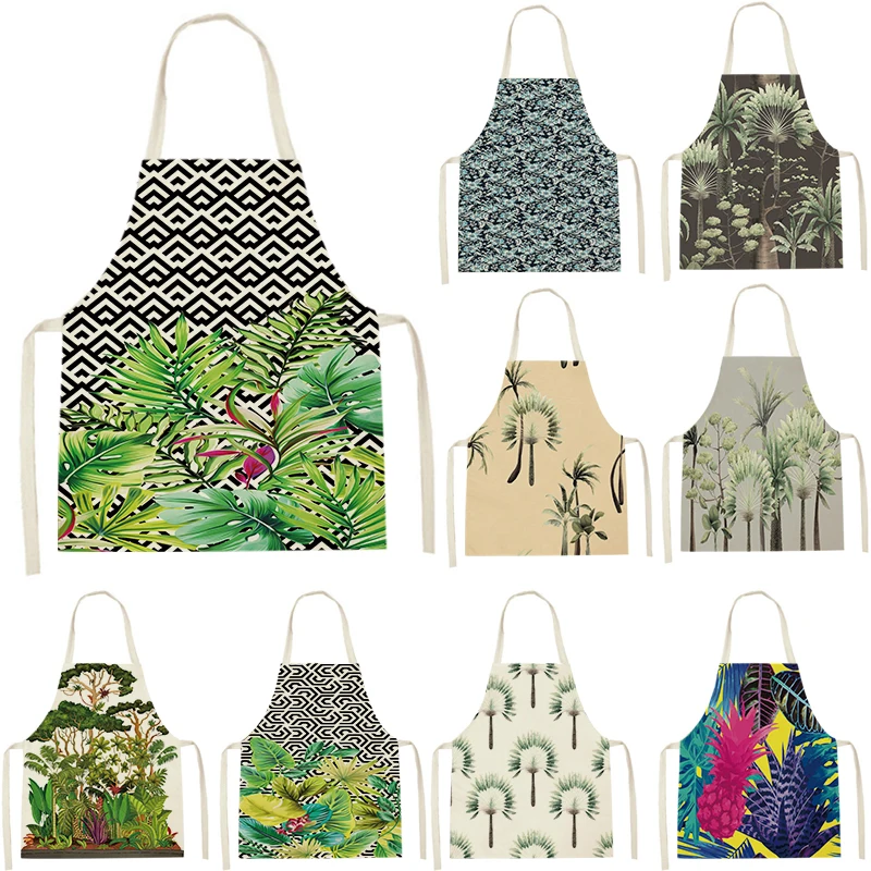

Plant Sleeveless Apron Kitchen Women's Apron Leaf Home Cooking Baking Waistline No. 2 Restaurant Apron Apron