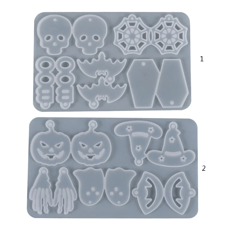 

Halloween Spider Web Ghost Witch Hat Skull Earrings Mold Pumpkin Silicone Mold Home Decoration Mold Suitable for Women