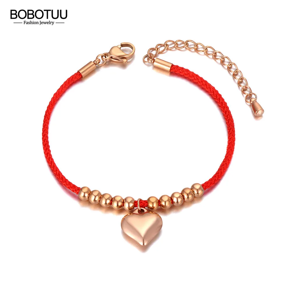 Женский браслет BOBOTUU плетеный в этническом китайском стиле из нержавеющей стали