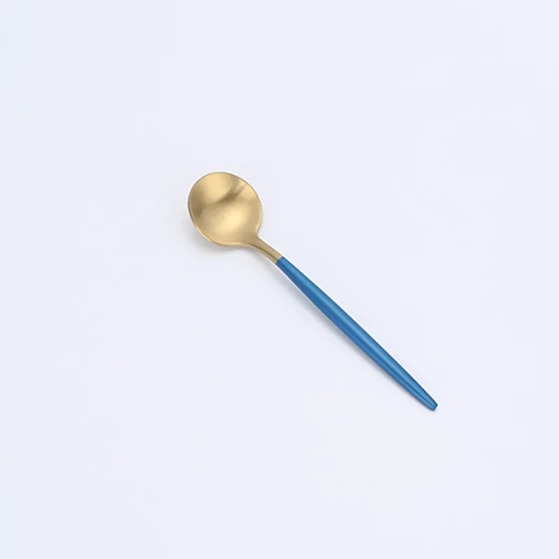 Набор столовых приборов из нержавеющей стали набор голубых золотых 18/10|Столовые