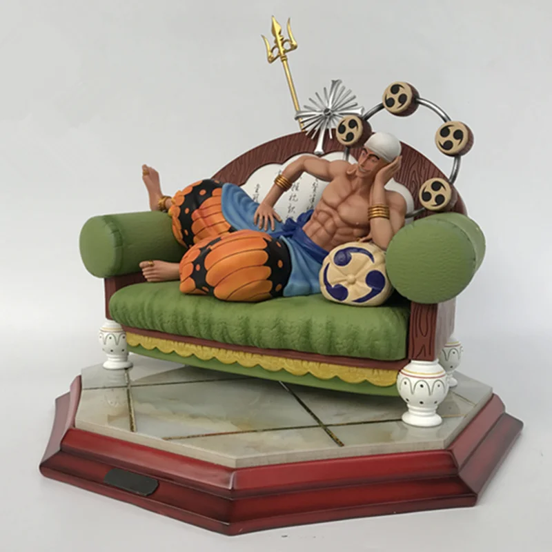 

12" One Piece Enel Prone Position Statue Sky Piea Bust Full-Length Portrait ThundeRobot GK Action Figure Model Toy BOX 31CM Q553