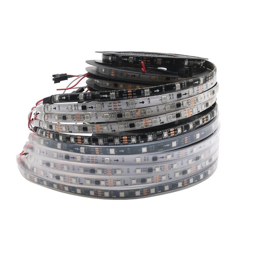 DC12V WS2811 5050 RGB светодиодный полосы светильник SMD адресуемый 30 48 60 Светодиодный s