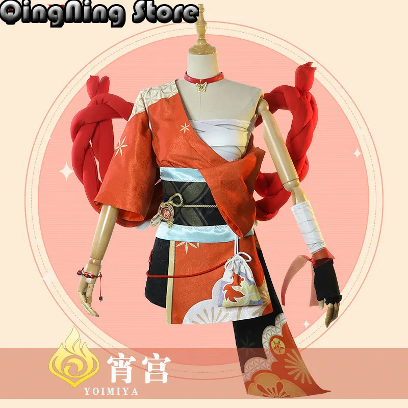

Женский костюм для косплея Game Genshin Impact Yoimiya, модная боевая униформа для вечеринки, яркий товар, Новинка